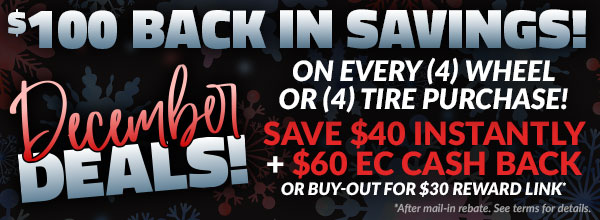 $100 Back In Savings! December Deals Banner