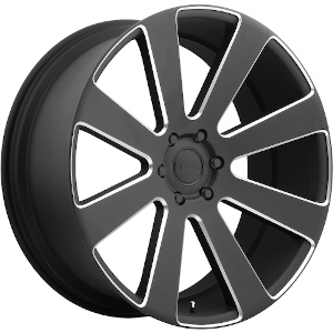 Dub 8 Ball D187 Matte Black W Milled Spokes