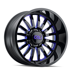 Cali Offroad Summit 9110 Gloss Black W/ Blue Milled Spokes