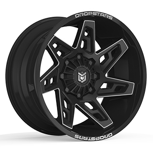 Dropstars DS653 Gloss Black W/ Milled Spokes
