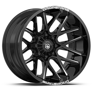 Dropstars DS654 Gloss Black W/ Milled Spokes