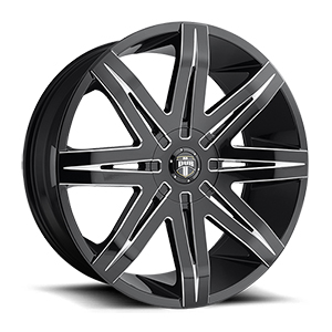 Dub Stacks S227 Gloss Black W/ Milled Spokes