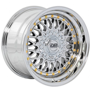 ESM 002 Chrome W/ Gold Rivets