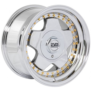ESM 009R Chrome W/ Gold Rivets