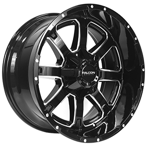 Falcon Wheels F1 Gloss Black W/ Diamond Milling