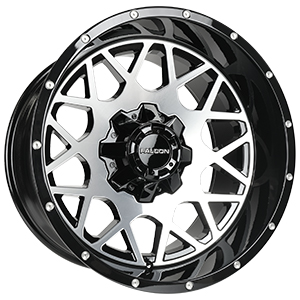 Falcon Wheels F3 Gloss Black W/ Machined Face