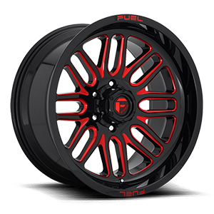 Fuel Ignite D663 Gloss Black W/ Red Milled Spokes
