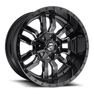 Fuel Sledge D595 Gloss Black W/ Milled Spokes