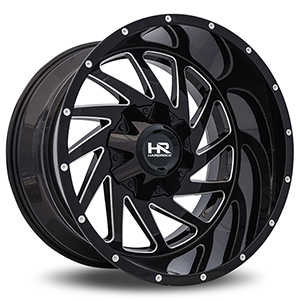 Hardrock Crusher H704 Gloss Black W/ Milled Spokes