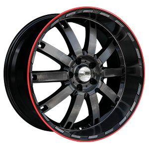HD Wheels Autobahn Black Machined W/ Redline