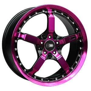 HD Wheels Cool Down Black Machined w/ Pink