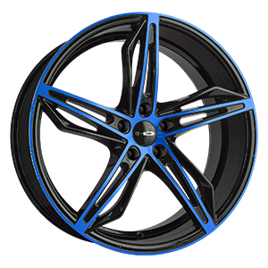 HD Wheels Fly-Cutter Gloss Black Blue Face