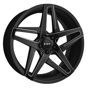 HD Wheels Hairpin Satin Black Milled Edges