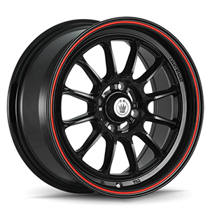 Konig Tweakd 34 Gloss Black W/ Red Stripe
