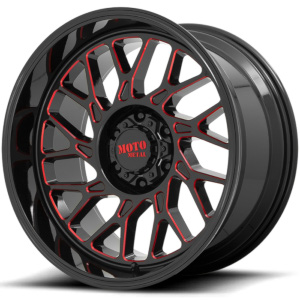 Moto Metal MO805 Gloss Black Milled W/ Red Tint