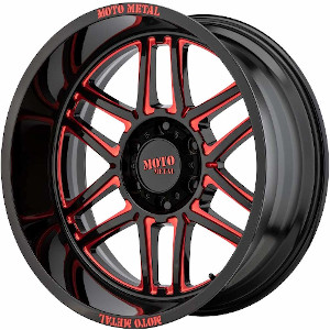 Moto Metal MO992 Folsom Gloss Black Red Milled