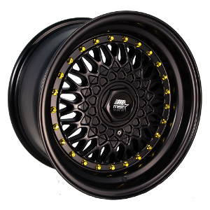 MST MT13 Matte Black W/ Gold Rivets