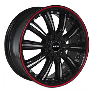 NS Wheels 9017 Black w/ Machined Spokes & Red Circle