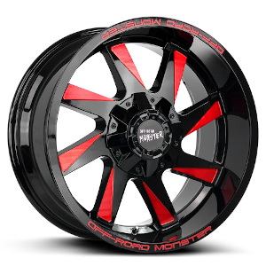 Off-Road Monster M80 Gloss Black Candy Red Milled