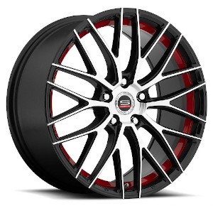 Spec-1 SP-17 Gloss Black Machined W/ Red Line