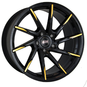 STR STR621 Black W Gold Spokes