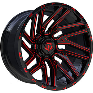 TIS Offroad 554BMR Gloss Black Red Milled