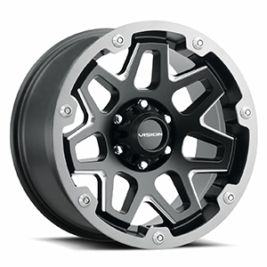 Vision Off-Road Se7en 416 Satin Black Milled Gray Ring