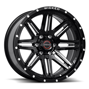 Wicked W901 Gloss Black w/ Milled Windows & Milled Rivets