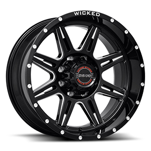 Wicked W905 Gloss Black w/ Milled Windows & Milled Rivets