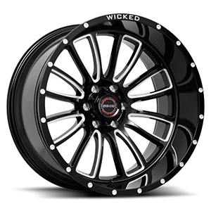 Wicked W908 Gloss Black w/ Milled Windows & Milled Rivets