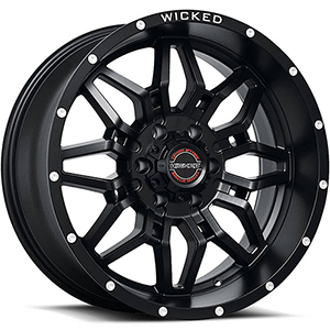 Wicked W909 Matte Black w/ Milled Rivets