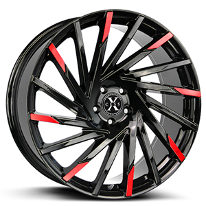Xcess X02 Gloss Black W/ Red Machined Tips