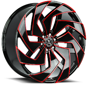 Xcess X04 Gloss Black Candy Red Milled