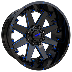 Xtreme Mudder XM334 Gloss Black Blue Milled