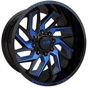 Xtreme Mudder XM343 Gloss Black Blue Milled