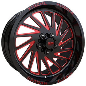 Xtreme Mudder XM346 Gloss Black Red Milled