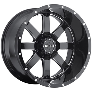 Gear Offroad Big Block 726 Gloss Black W/ Milled Spokes Deep