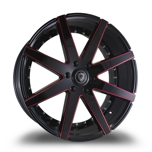 Marquee Wheels M3226B Black W/ Red Milling