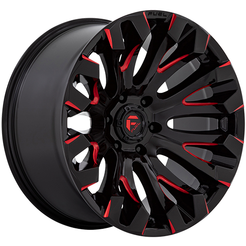 Fuel Quake D829 Gloss Black Milled W/ Red Tint