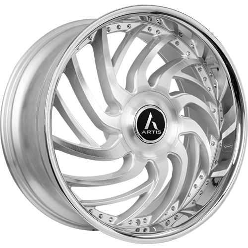 Lexani Vantage XL A207 Silver Machined With Stainless Lip