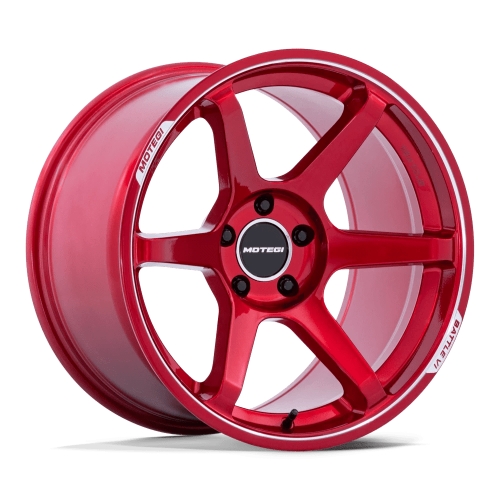 Motegi Racing Battle VI MR160 Cherry Red Metallic With Machined Lip