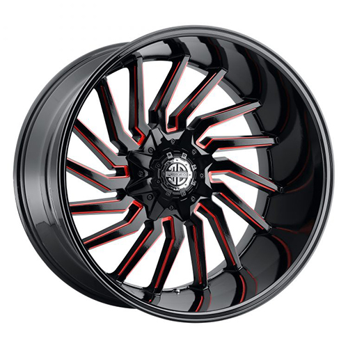Xtreme Offroad Forged XF-16 Midnight Black W/ Red Milled Accents