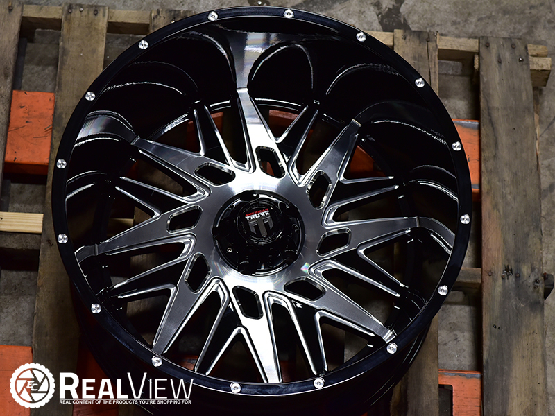 American Truxx At184 Black Machined 22x12 44 