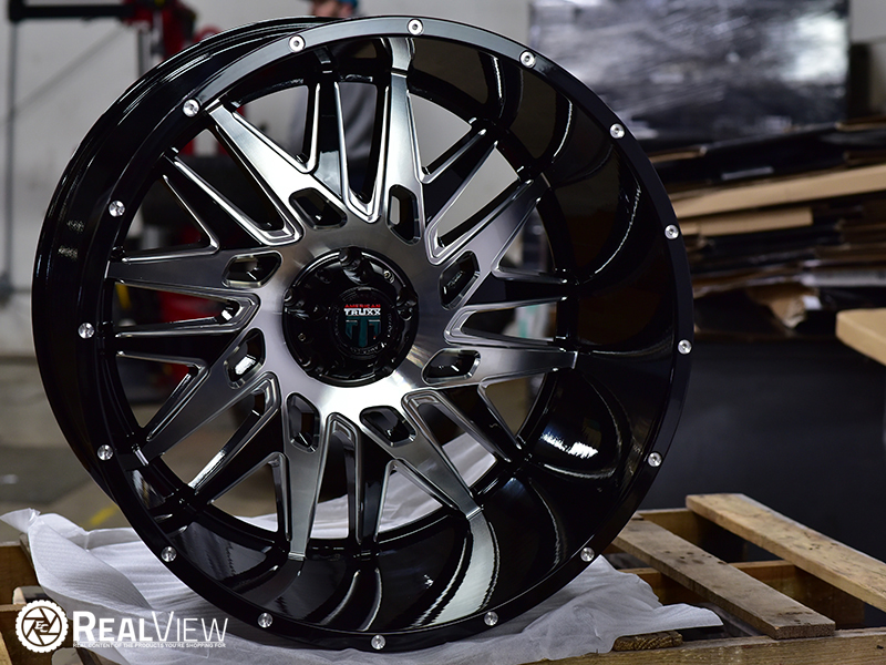 American Truxx At184 Black Machined 22x12 44 