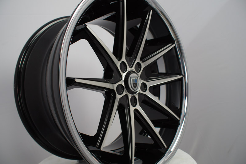 Asanti Black Label Abl 5 20x10 5 Lug Gloss Black Chrome Machined Wheels Rims .JPG