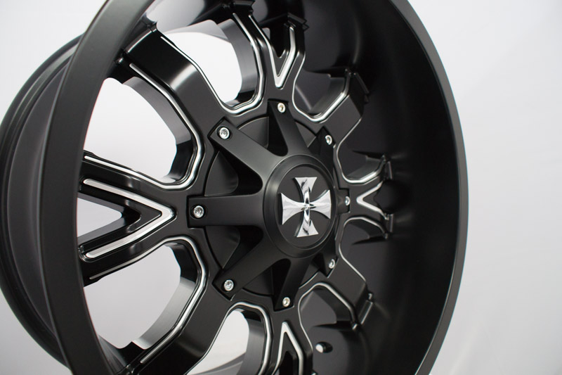 Cali Offroad 9104 20x10 8 Lug Satin Black Milled Wheels Rims .JPG