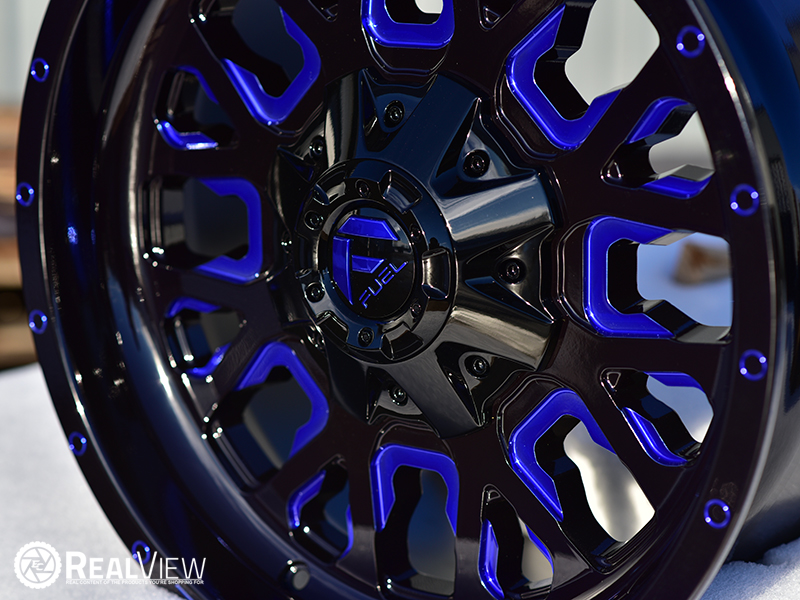 D645 Stroke 18x9 20 Gloss Black Blue Milled Wheels Rims 