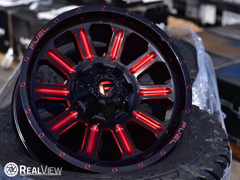 Fuel D621 Hardline 20x9 1 Glossy Black Red Milled 