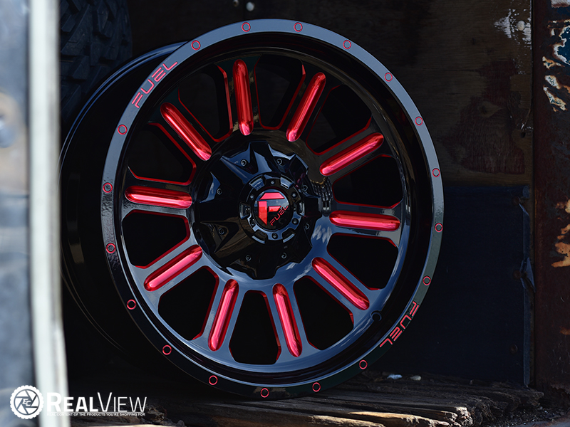 Fuel D621 Hardline 20x9 1 Glossy Black Red Milled 