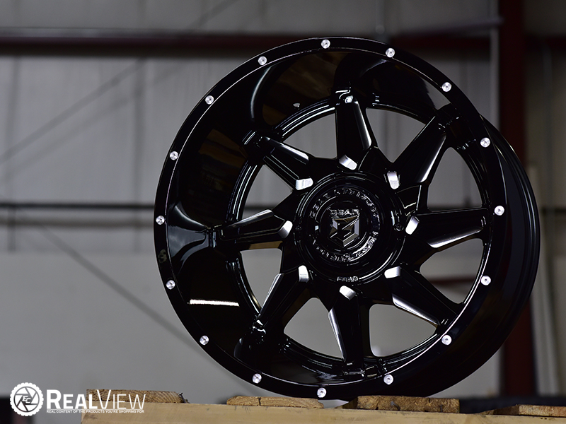 Gear 751bm 20x12 44 Gloss Black Milled Accents Wheels Rims 